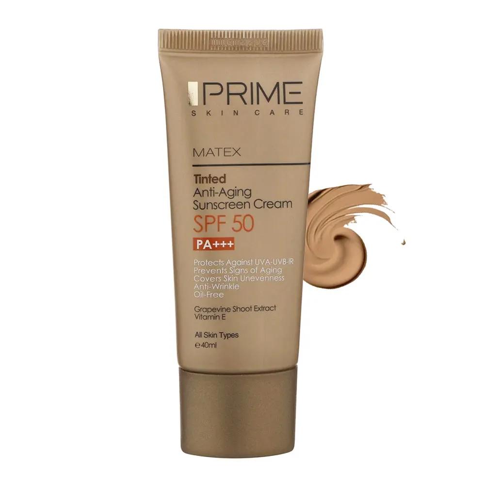 کرم ضد آفتاب جوان‌کننده رنگی پرایم Matex SPF50