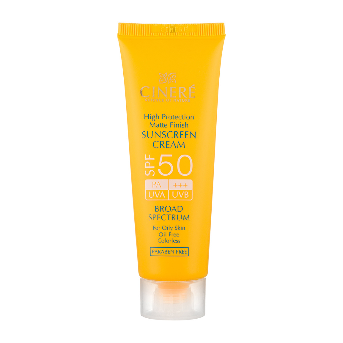 کرم ضد آفتاب SPF50 بدون رنگ سینره مناسب پوست چرب