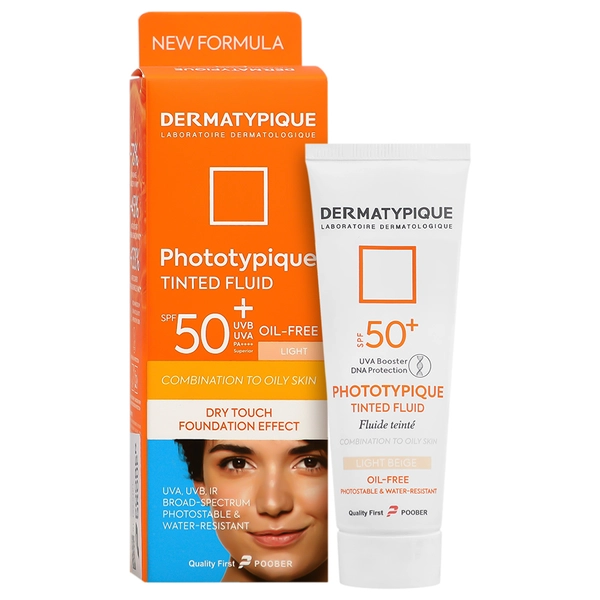 فلویید ضد آفتاب رنگی درماتیپیک SPF50+ بژ روشن مناسب پوست چرب