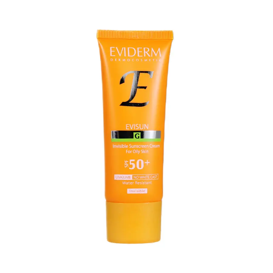 کرم ضد آفتاب بی‌رنگ اویدرم SPF50 مناسب پوست چرب