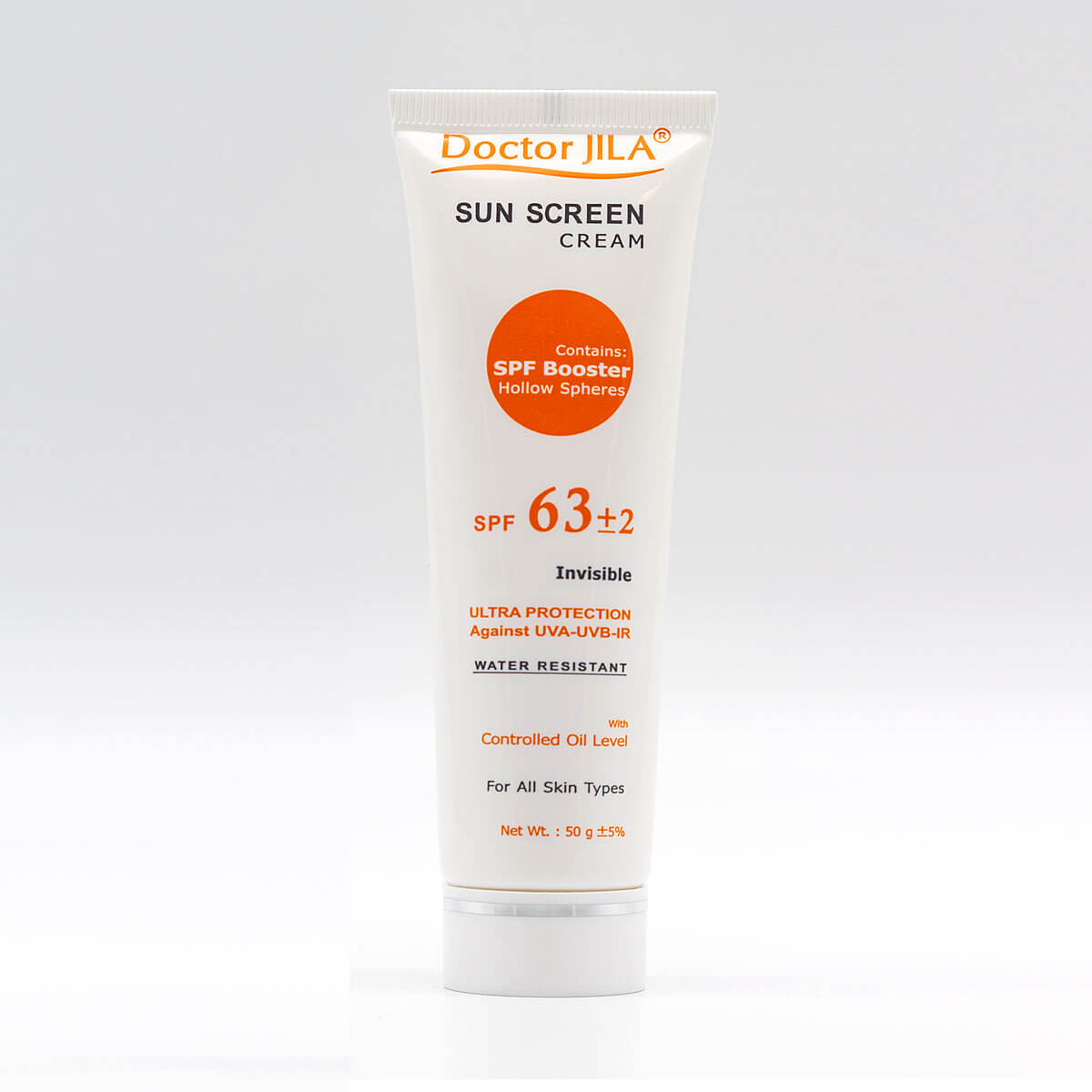 کرم ضد آفتاب بی‌رنگ SPF63 دکتر ژیلا