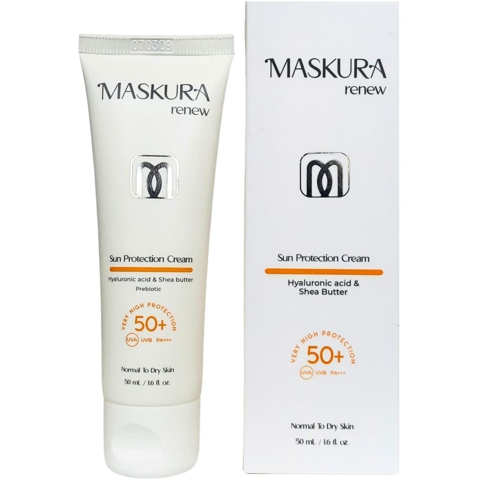 کرم ضد آفتاب SPF50+ ماسکورا رنیو مناسب پوست نرمال تا خشک