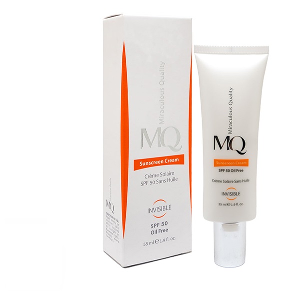 کرم ضدآفتاب بی‌رنگ فاقد چربی ام کیو SPF50