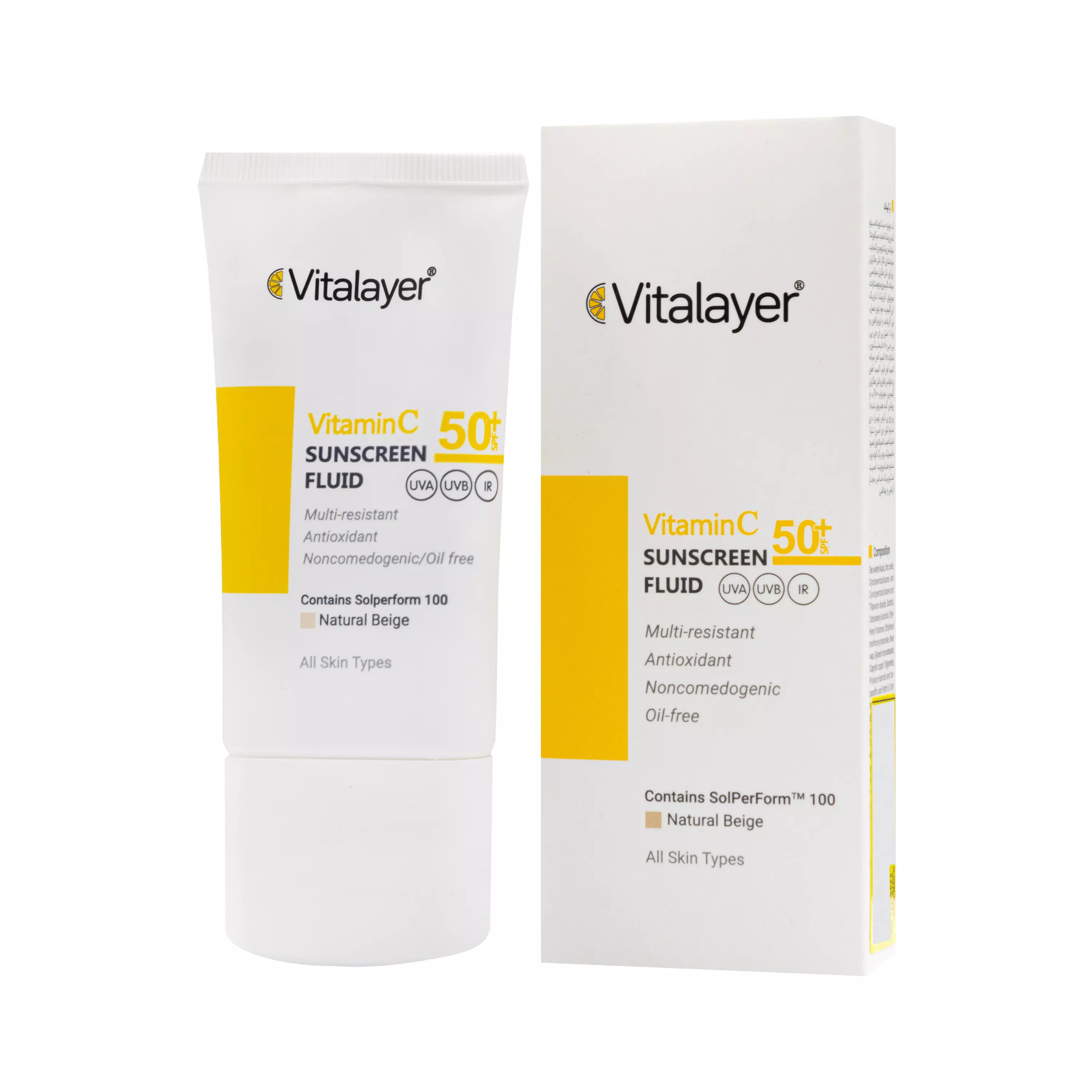 فلویید ضدآفتاب رنگی ویتامین C ویتالیر SPF50