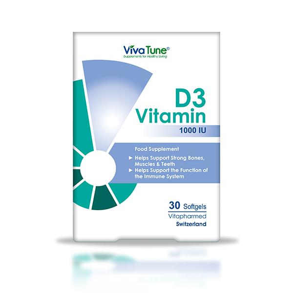 سافت ژل ویتامین D3 1000 واحد ویواتیون 30 عددی